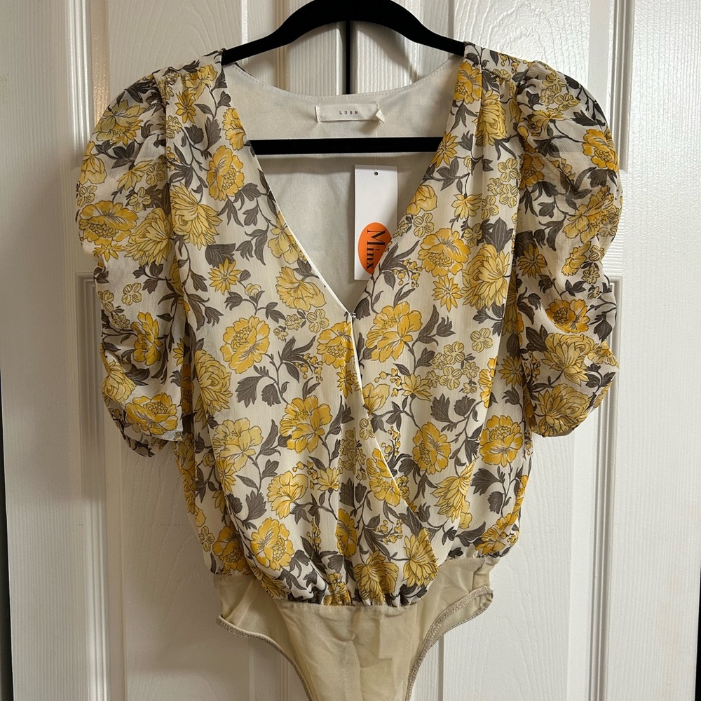 LUSH Floral Body Suit Top